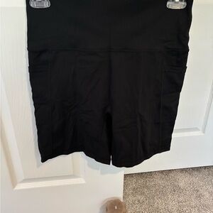 Aerie High-Rise Black Bike Shorts with Side Pockets